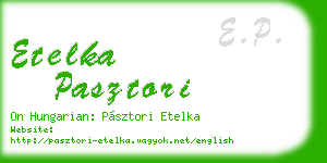 etelka pasztori business card